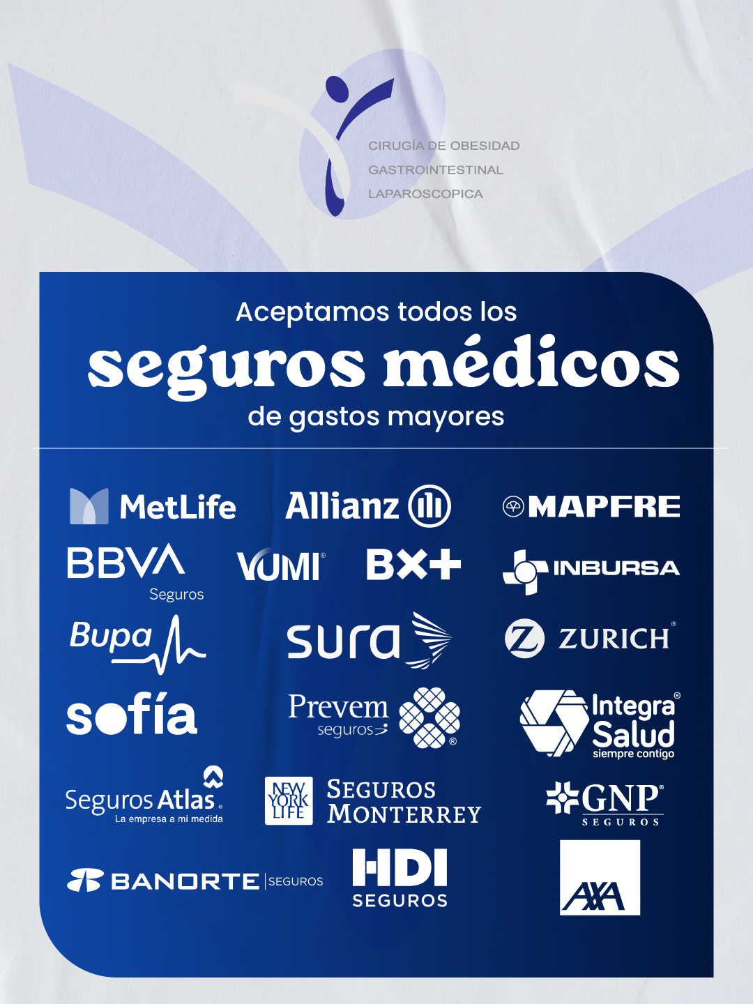 Aseguradoras médicas aceptadas